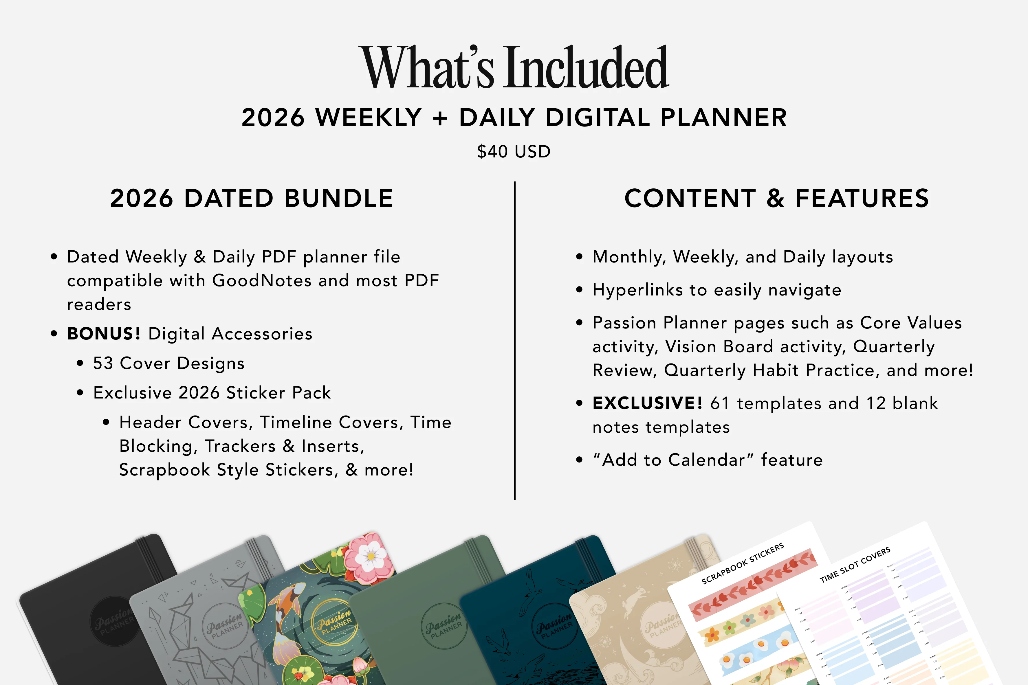Digital Planner - 2026 Weekly & Daily - Elite Black Bundle - Image 4
